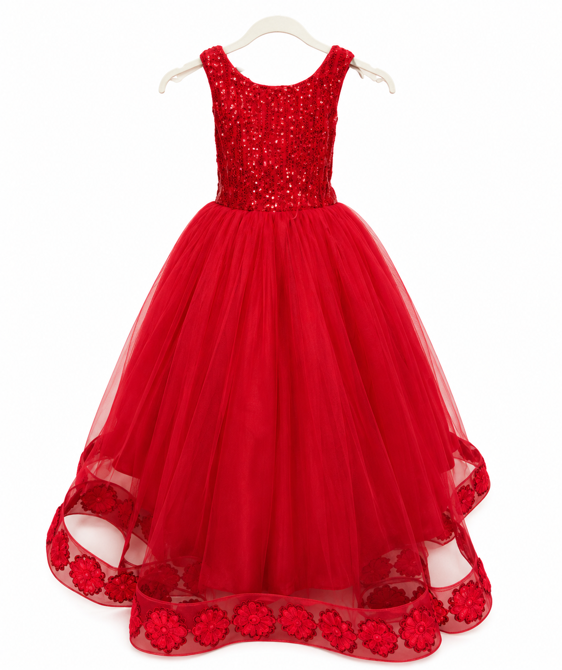 Elegant Red Party Dress for Girls