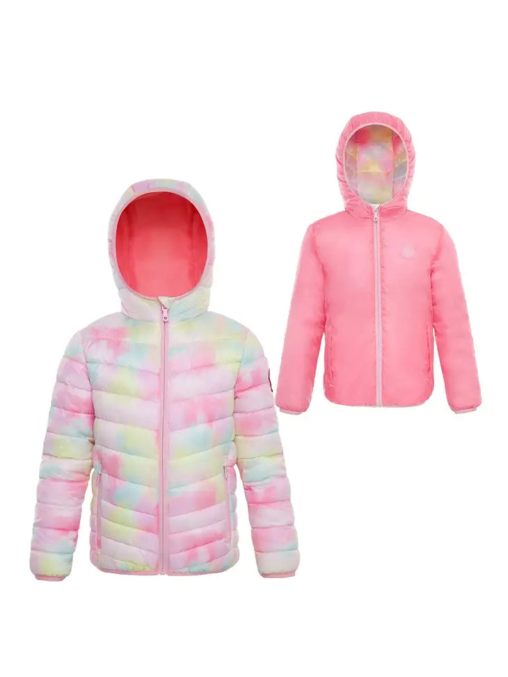 Girls' Reversible Lightweight Puffer Jacket