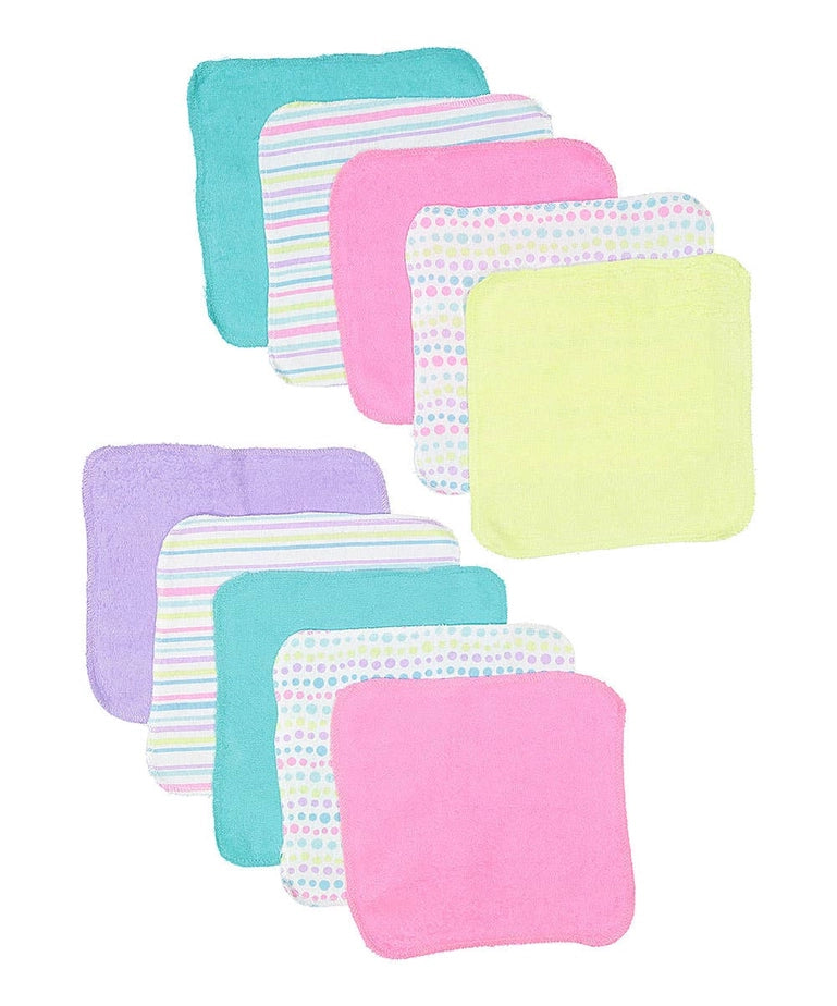 10 Pack Washcloth - Aqua Bubbles