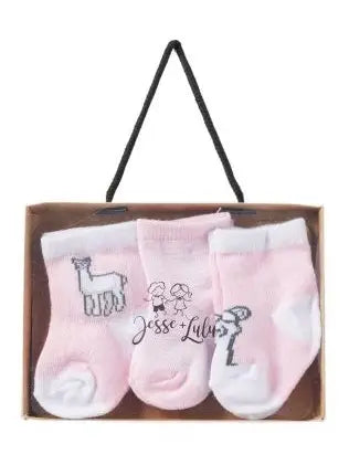 Llama Three-Pair Crew Socks Set