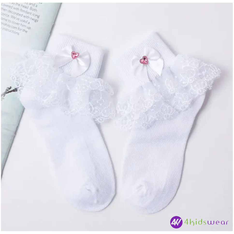 Pure white colors girls white ruffle