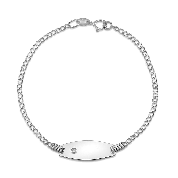 14k Gold Id Bracelet Engravable Girls Boys Kids Baby Figaro