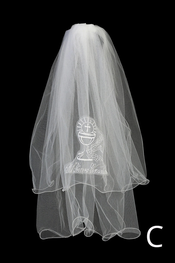 White Flower Rhinestone Crown Veil