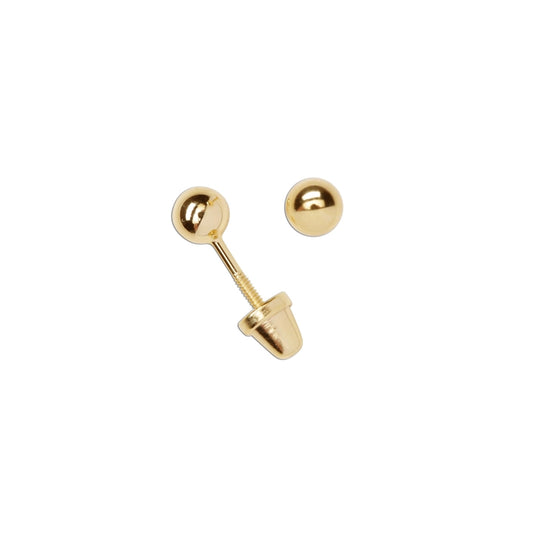 14K Gold-Plated Ball Stud Earrings For Baby & Kids