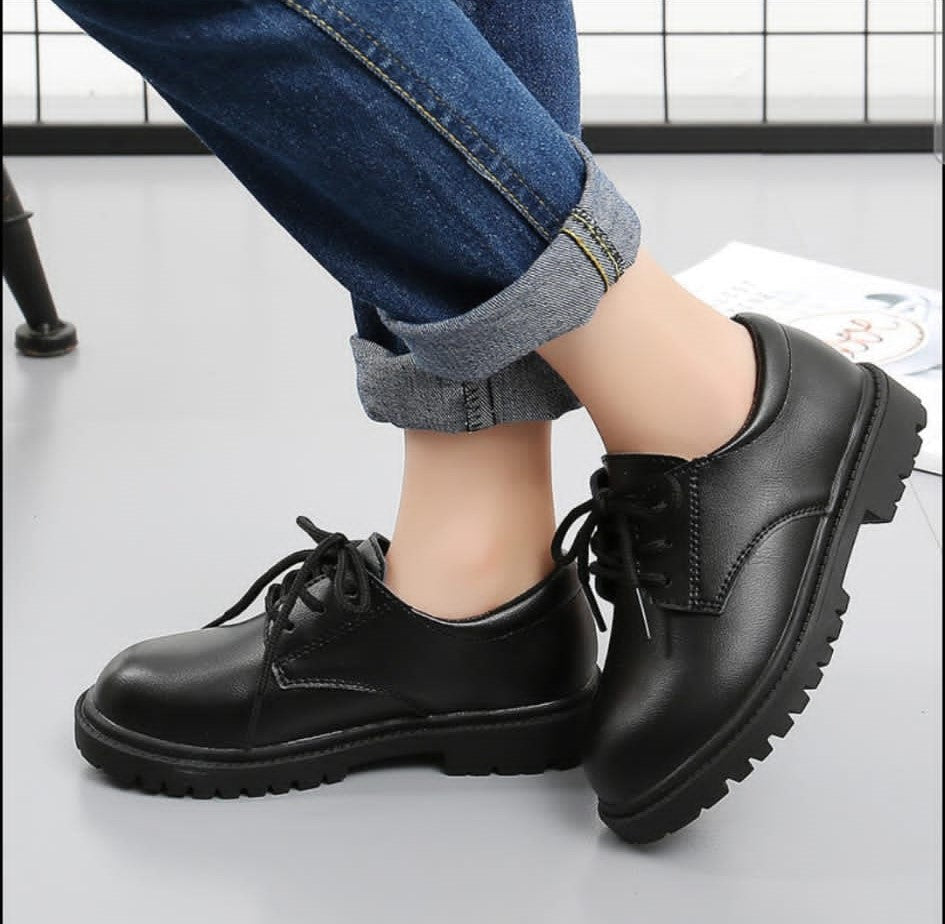 Unisex Classic Lace-Up Oxford Uniform School Dress Shoes