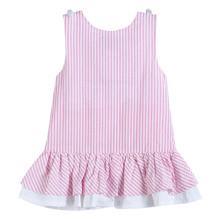 Pink Gingham Rainbow Applique Swing Dress