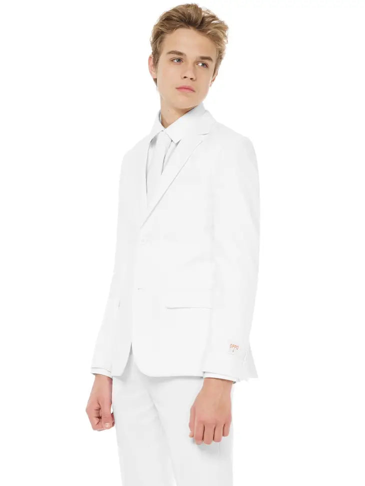 Teen Boys' Suit White Incl Jacket, Pants and Tie