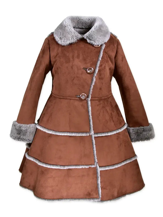 3 Tiered Faux Suede Coat