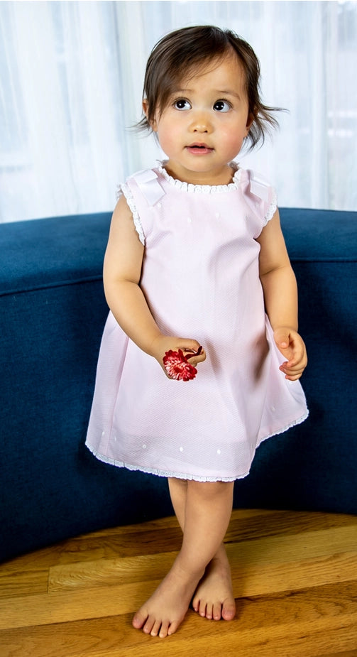 Baby Girls' Pique Dress for Casual and  Dress Pink