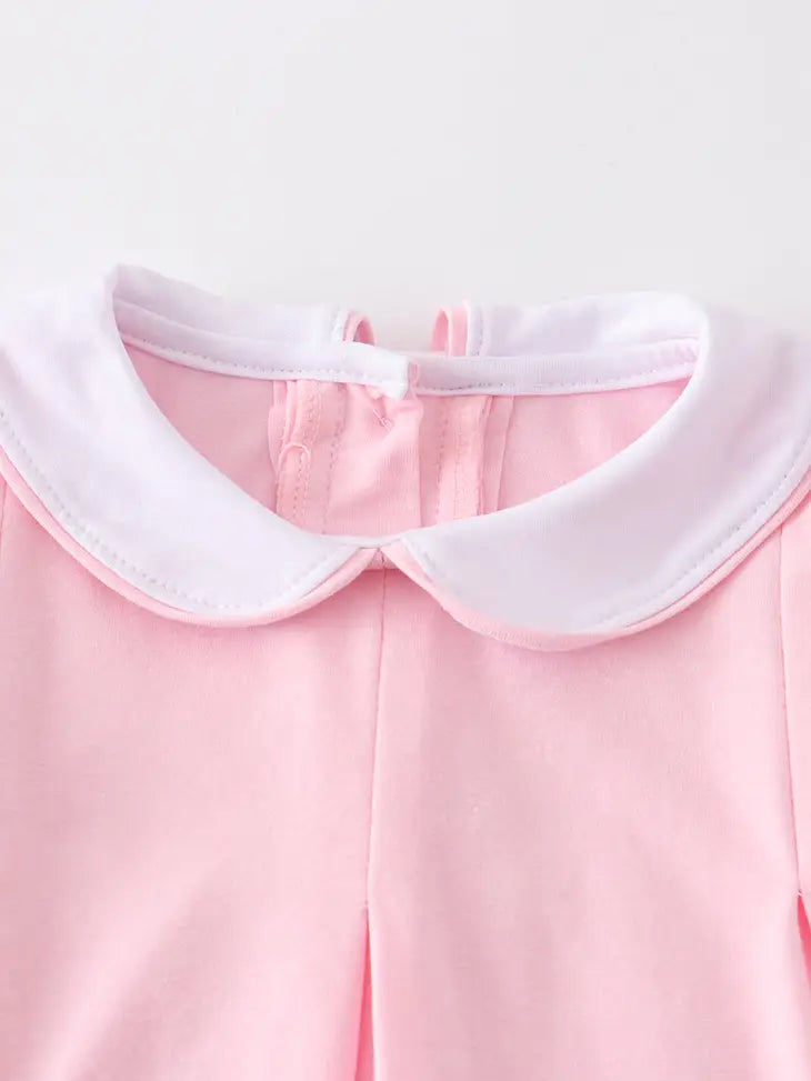 Pink Princess Embroidery Ruffle Girl Short Set