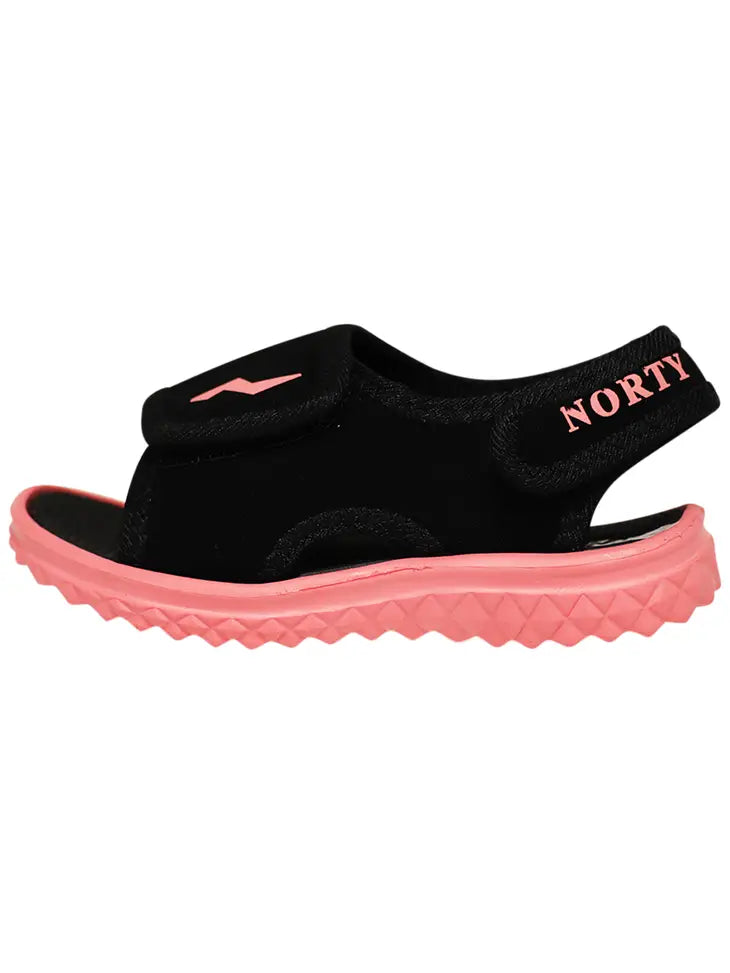 Norty - Toddler Youth Boys and Girls Adjustable Strap Sport Sandal 41832 - Black/Fuchsia