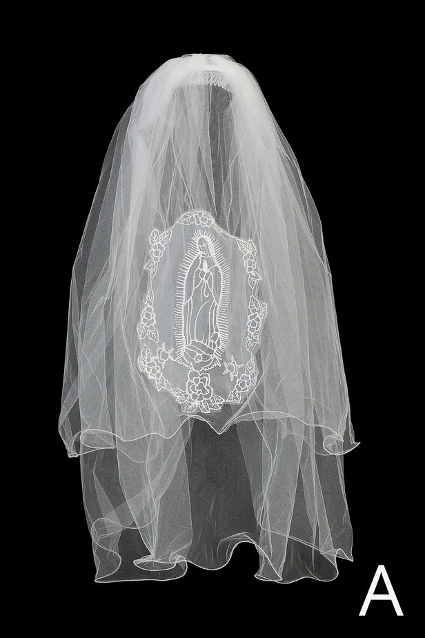 White Flower Rhinestone Crown Veil