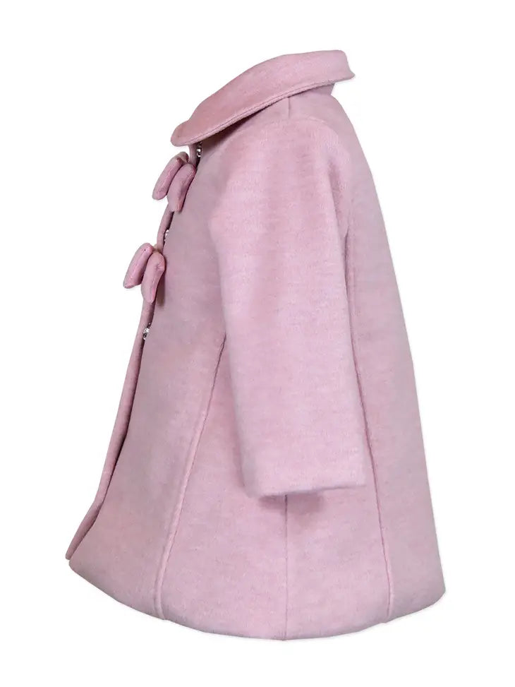 2 Bow Pink Car Coat