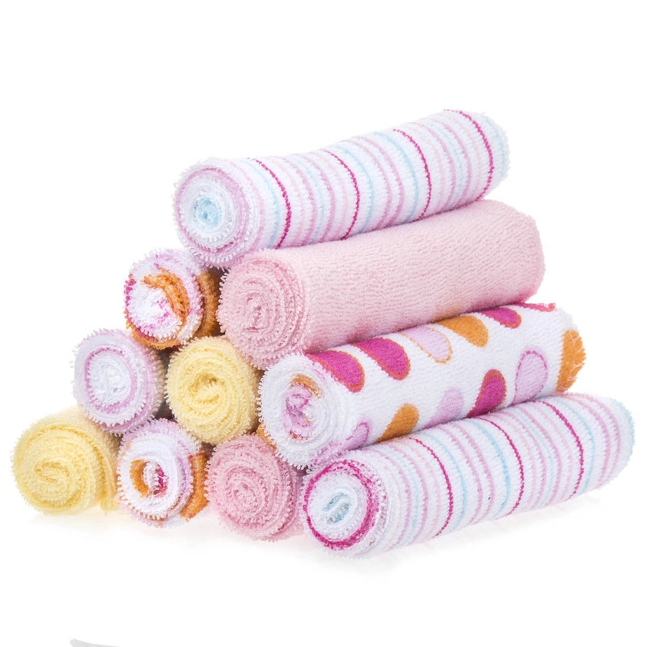 10 Pack Washcloth - Pink Dots