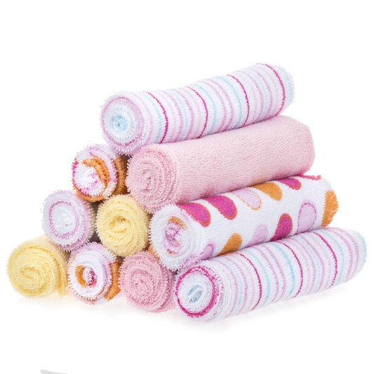 10 Pack Washcloth - Pink Dots