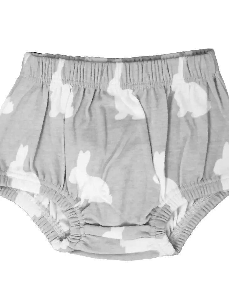 Sale Easter Bunny Grey & White Baby Girl Organic Bloomers