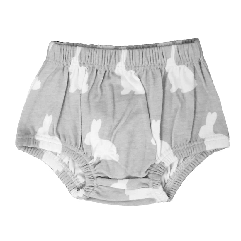 Easter Bunny Grey & White Baby Girl Organic Cotton Bloomers
