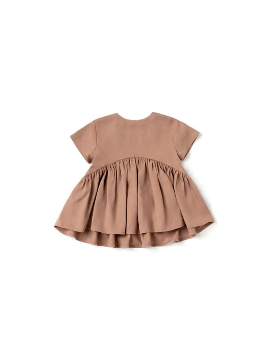 Baby Hi-Low Drop Waist Dress - Mocha