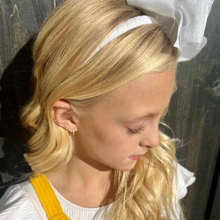 14K Gold-Plated Huggie Cz Hoop Earrings For Kids and Girls