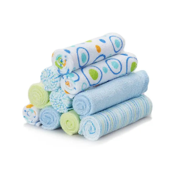 10 Pack Washcloth - Blue Circle