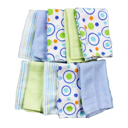 10 Pack Washcloth - Blue Circle