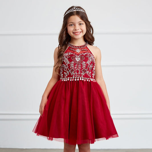 Short Choker Style Pageant Dress