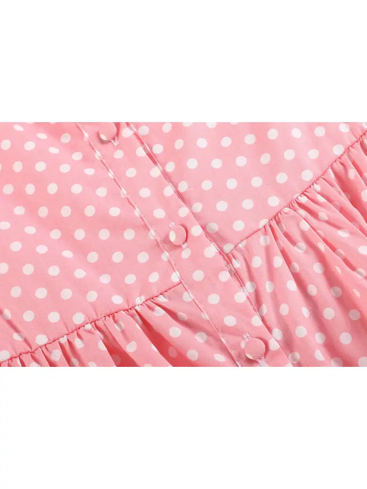Pink Dot Floral Rooster Baby Dress