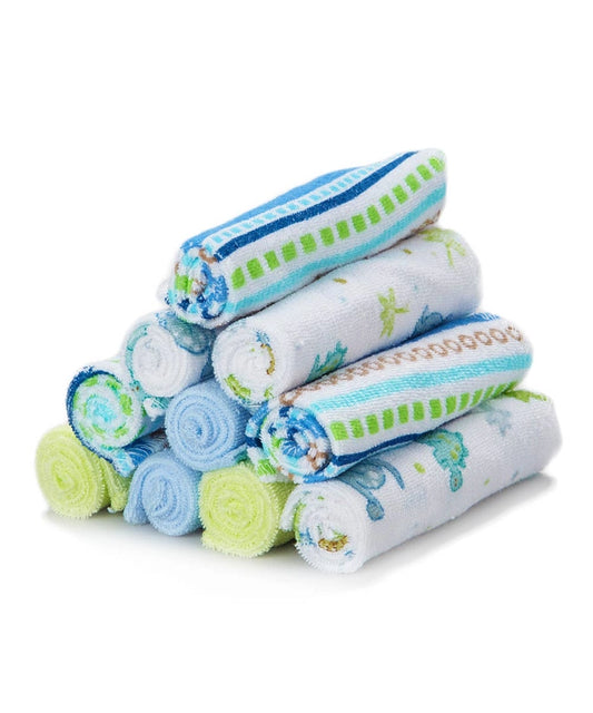 10 Pack Washcloth - Blue Lines