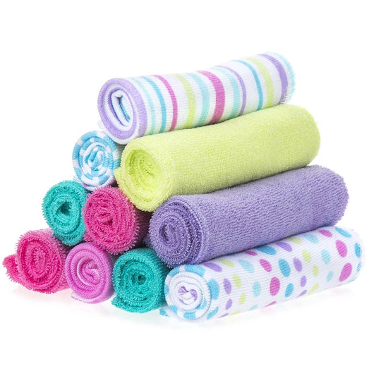 10 Pack Washcloth - Aqua Bubbles