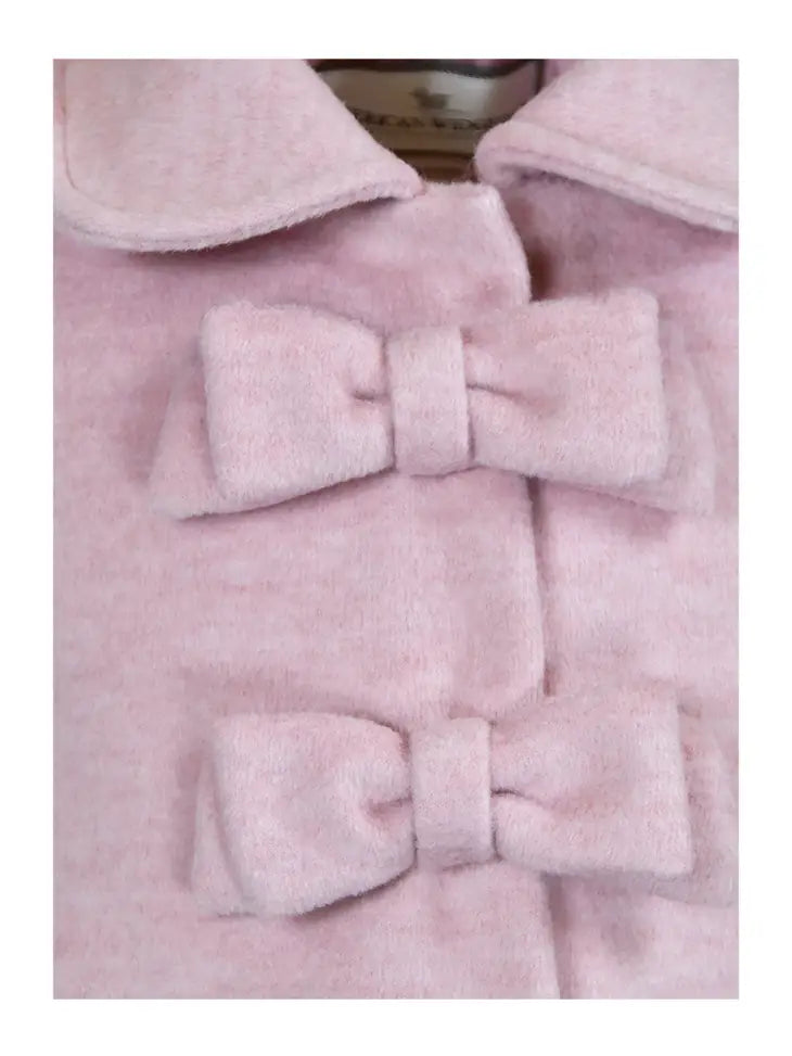2 Bow Pink Car Coat