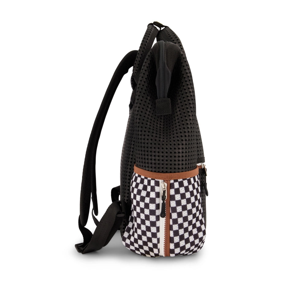 Tweeny Short Backpack Checkered Black (New Shorter Size)