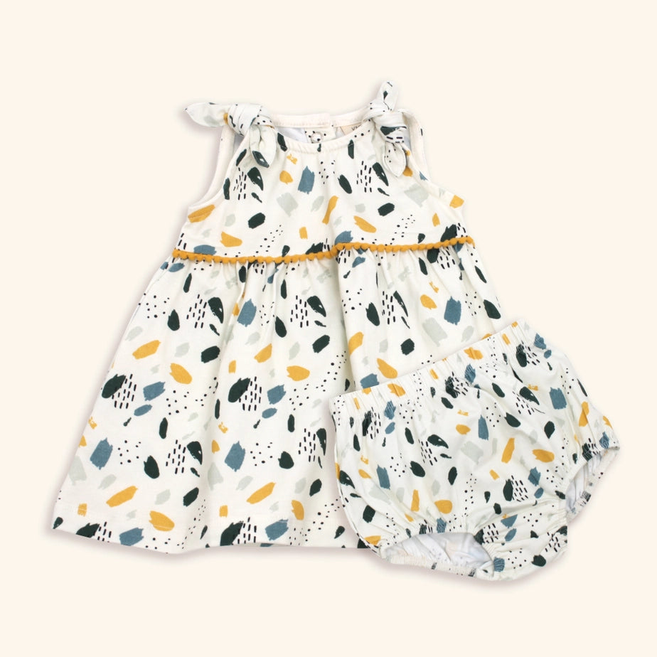 Bloom Shoulder Knot Dress+Bloomer Set (Organic Cotton)