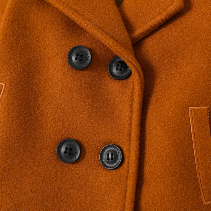 Baby Boy/Girl Lapel Double Breasted Wool Blend Coat