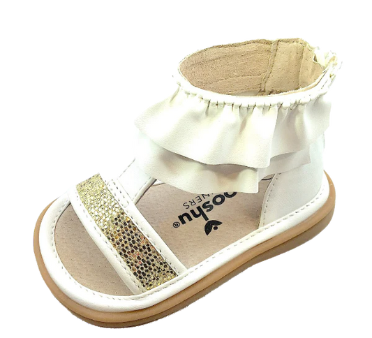 Lucy Ruffle Sandal | Toddler Squeaky Shoes