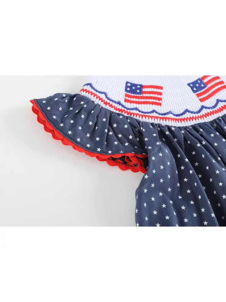Navy American Flag Top and Bloomer Baby and Toddler Set