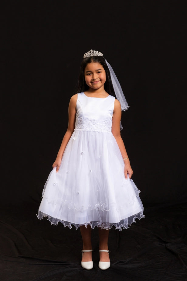Lace Trim Tulle Dress