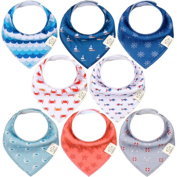 8-pack Baby Bandana Bibs For Boys and Girls