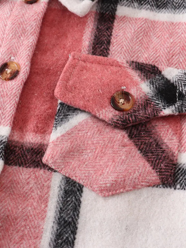Pink plaid button down shirt mommy & me