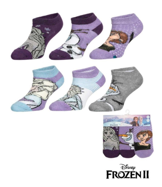 Frozen Disney 3 pack Sneaker socks - Purple