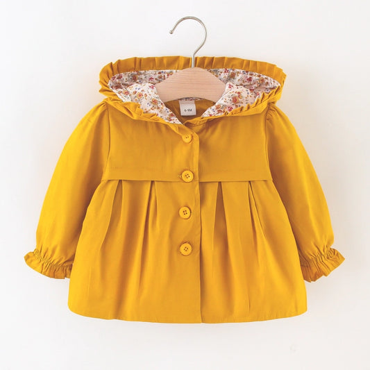 1pc Baby Girl Floral Cotton Tops Coat Jacket