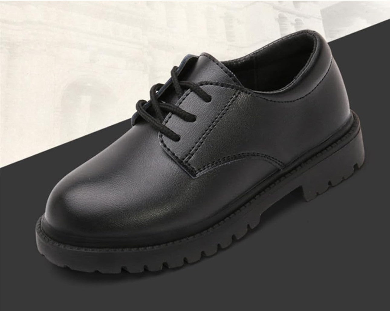 Unisex Classic Lace-Up Oxford Uniform School Dress Shoes
