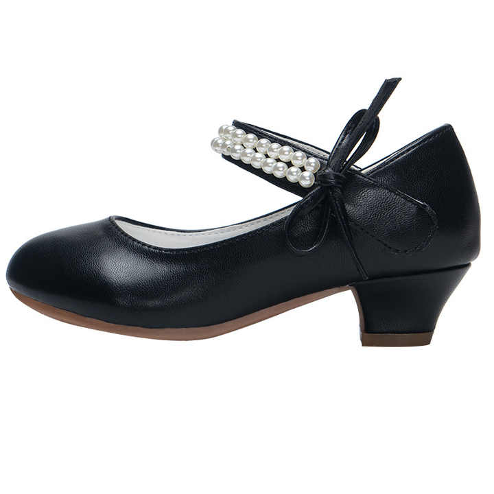 Girls Elegant pearls designs princess shoes girls PU leather white formal party children's dress shoes for special occasion