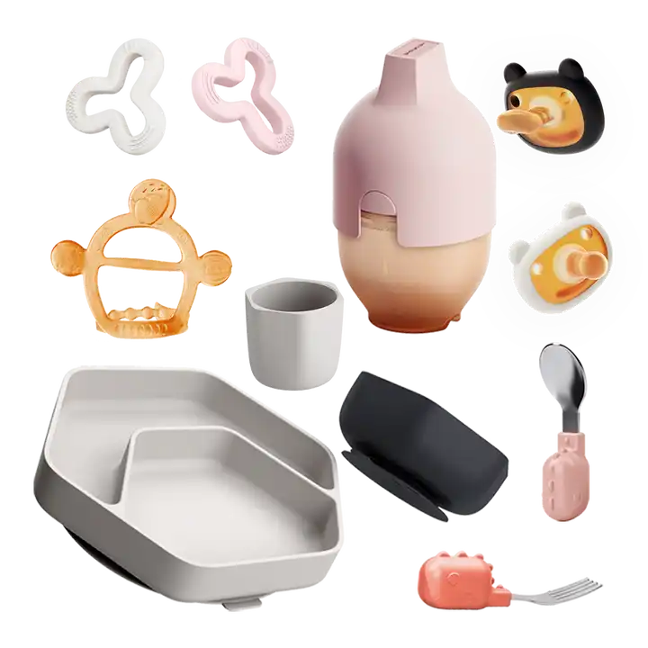 HEORSHE 160ml 5oz 240ml 8oz Supply Safety Material BPA Free Silicone Feeding Baby Bottle
