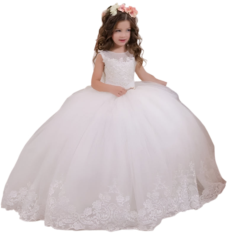 Copy of White fluffy Lace Girl Dress #39