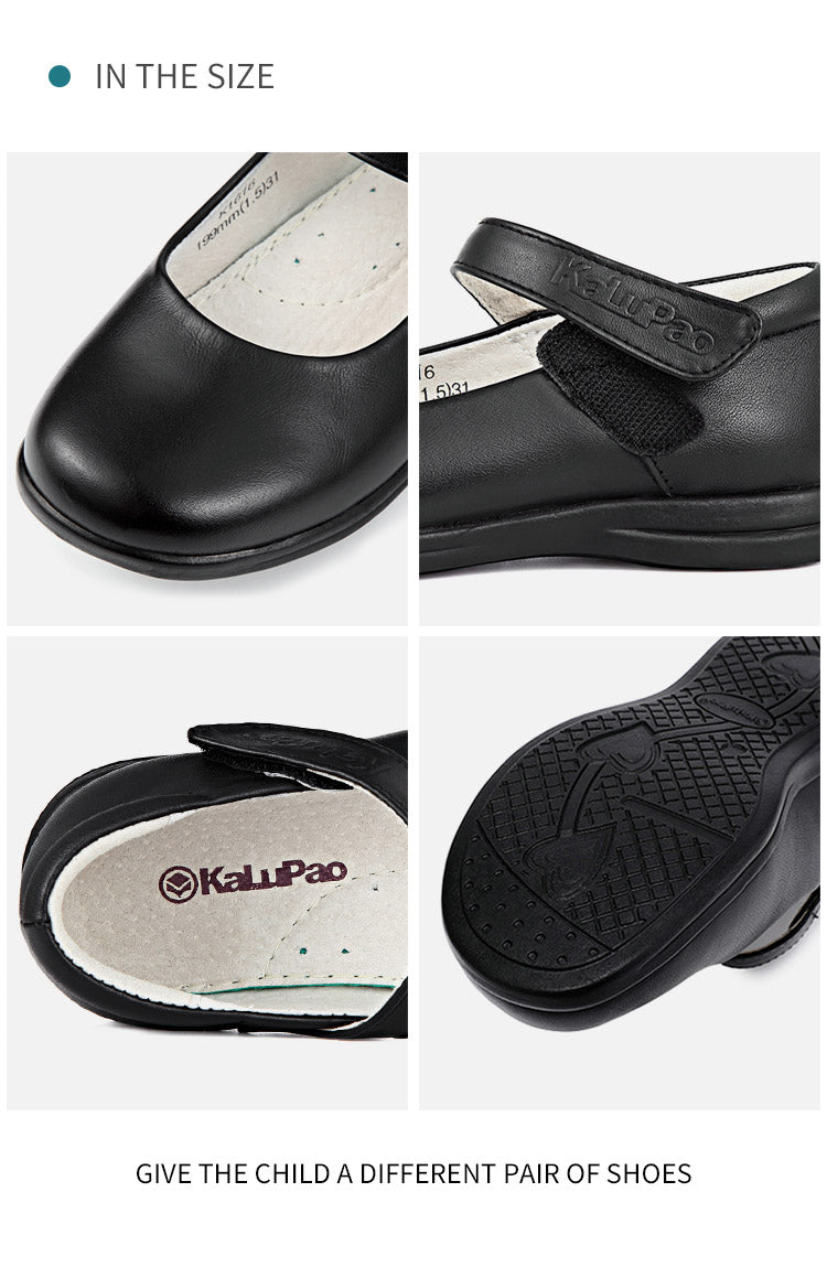 KALUPAO Girl's Mary Jane School Uniform Shoes Kids Leather