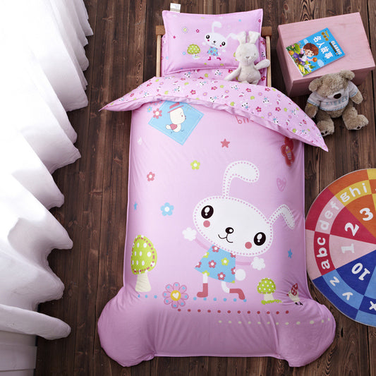 Nursery School 100% Cotton Cute Bedding Set Baby Bedsheet, 3 Piece Suit Cartoon Bedding Sets For Winter