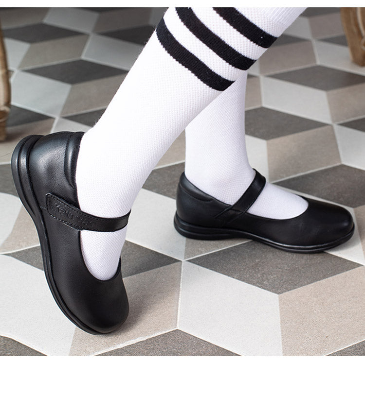 KALUPAO Girl's Mary Jane School Uniform Shoes Kids Leather