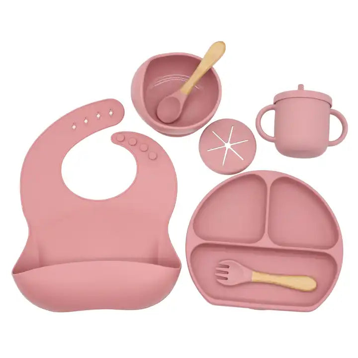 Baby Feedings Tableware Set Supplies 100% Food Grade Bpa Free Silicone Dinnerware Baby Bowl with Suction