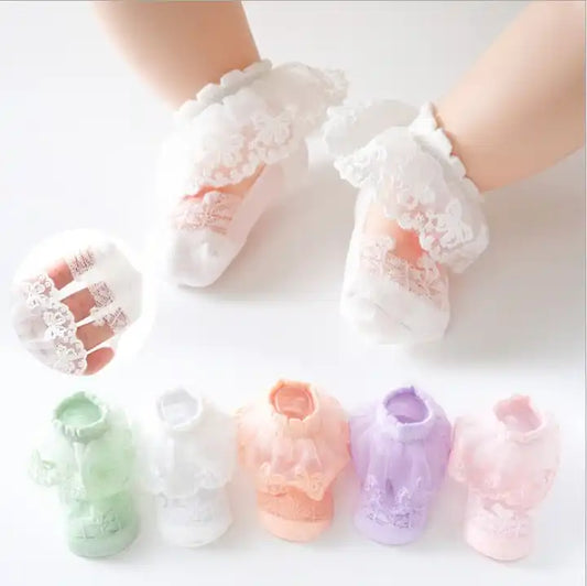 Spring Summer Solid Color Kids Socks Cute Baby Girls Socks