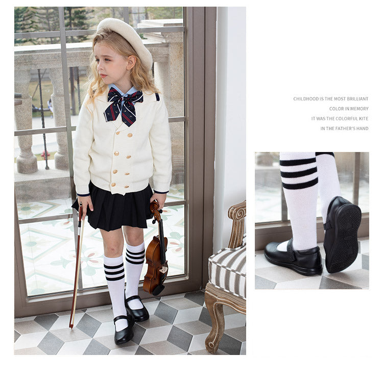 KALUPAO Girl's Mary Jane School Uniform Shoes Kids Leather